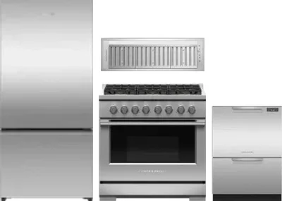4 Piece Package Includes Refrigerator, Range, Hood And Dishwasher